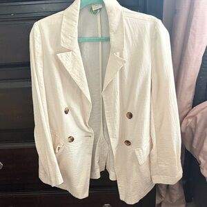 a new day Cream Blazer with Brown Buttons